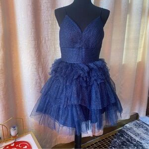 Short, Navy Formal or Homecoming dress. Size 10!